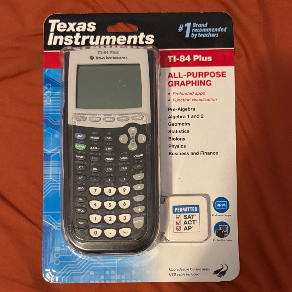 Texas Instruments TI-84 Plus Graphing Calculator - Black and Blue